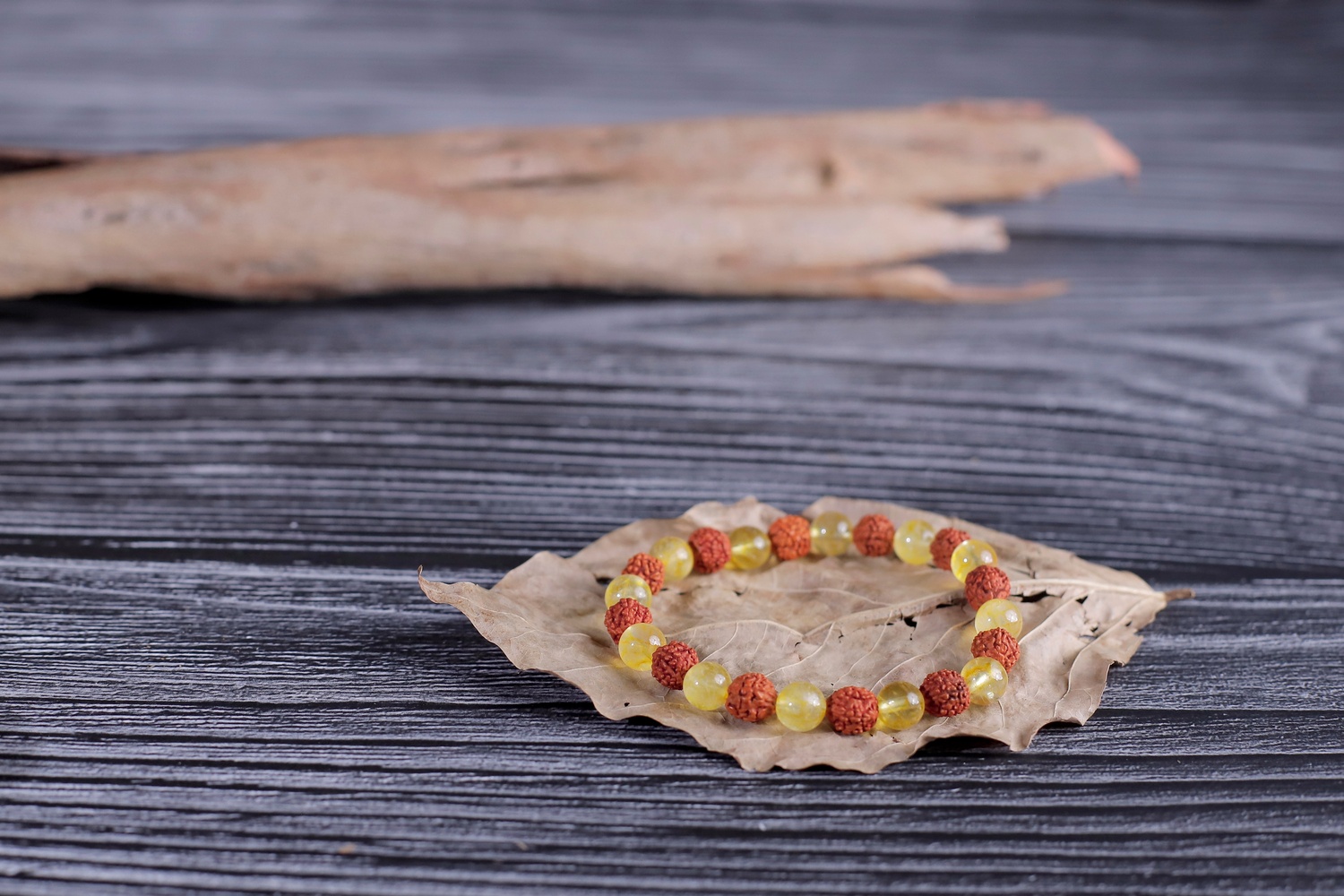 RudrakshaandCitrineBracelet